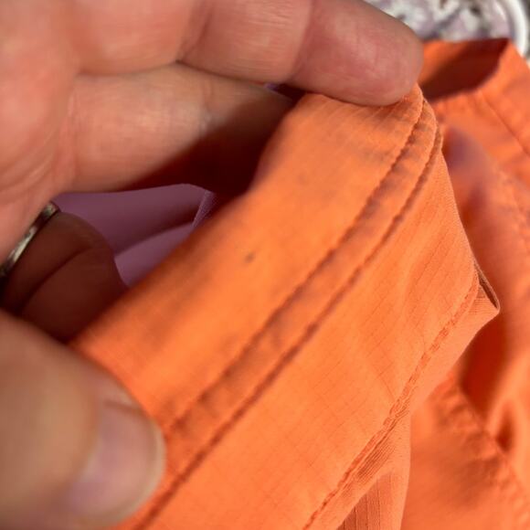 Guy Harvey Mens Size Large Orange Vent Back Button Up Short Sleeve Fishing Shirt - Picture 5 of 7